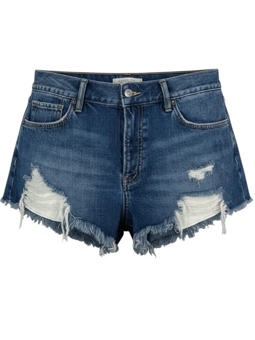 We The Free People Mid-Rise Heavily Distressed Cutoff Denim Short Shorts Boho 31